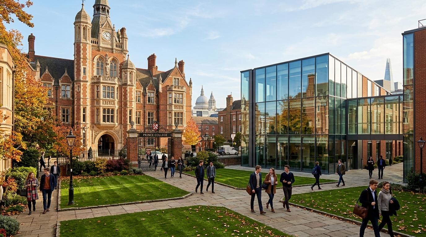 Prince College London Historic Quadrangle and Glass Library
